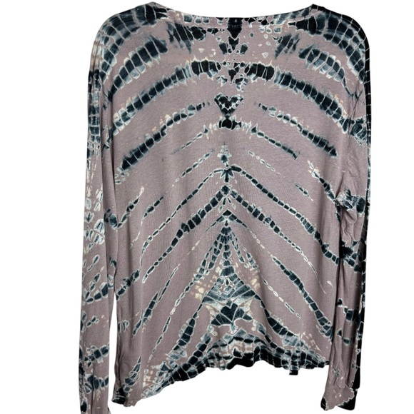 Young Fabulous and Broke Long Sleeve Linen Blend Tie Dye Top Casual Size Small - Picture 4 of 10